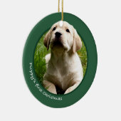 Eerste Kerstmis van Puppy (labrador Retriever) Keramisch Ornament (Rechts)