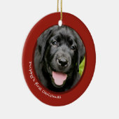 Eerste Kerstmis van Puppy (labrador Retriever) Keramisch Ornament (Rechts)