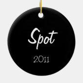 Eerste Kerstmis van Puppy (labrador Retriever) Keramisch Ornament (Achterkant)