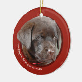 Eerste Kerstmis van Puppy (labrador Retriever) Keramisch Ornament (Links)
