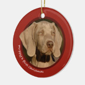 Eerste Kerstmis van Puppy (Weimaraner) Keramisch Ornament (Links)