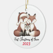 Eerste Kerstmis van Three Fox Ornament (Links)