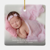 Eerste Kerstmis van zuster Rustic Trees 2 Foto's Keramisch Ornament (Achterkant)