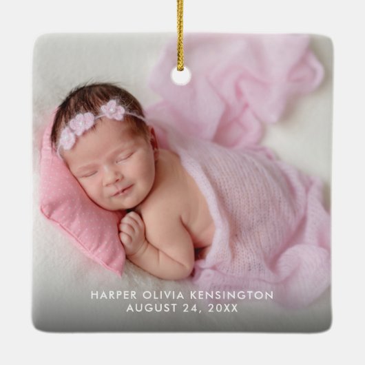 Eerste Kerstmis van zuster Rustic Trees 2 Foto's Keramisch Ornament (Achterkant)