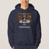 Eerste Kerstmis ver van huis Geïnspireerde tekst u Hoodie (Voorkant)