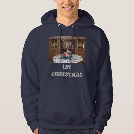 Eerste Kerstmis ver van huis Geïnspireerde tekst u Hoodie (Voorkant)