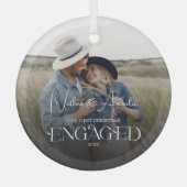 Eerste Kerstmis verloofde aandenken Glas Ornament (Voorkant)