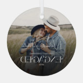 Eerste Kerstmis verloofde aandenken Glas Ornament (Achterkant)