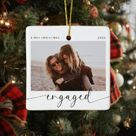 Eerste Kerstmis verloofde aandenken Keramisch Ornament