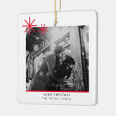 Eerste Kerstmis VERLOOFDE Foto Keramisch Ornament (Links)