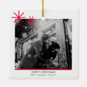 Eerste Kerstmis VERLOOFDE Foto Keramisch Ornament (Achterkant)