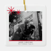 Eerste Kerstmis VERLOOFDE Foto Keramisch Ornament (Voorkant)