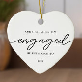 Eerste Kerstmis verloofde minimale elegante vakant Keramisch Ornament