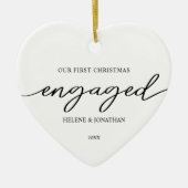 Eerste Kerstmis verloofde minimale elegante vakant Keramisch Ornament (Voorkant)