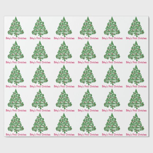 Eerste Kerstmis voor baby Cadeaupapier (Vlak)