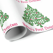 Eerste Kerstmis voor baby Cadeaupapier (Rol Hoek)