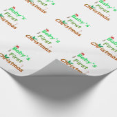 Eerste Kerstmis voor baby Cadeaupapier (Hoek)