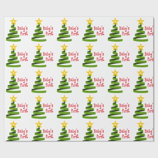 Eerste Kerstmis voor baby Cadeaupapier (Vlak)