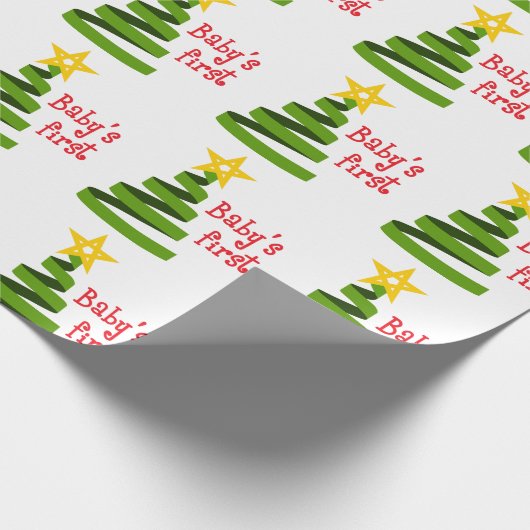 Eerste Kerstmis voor baby Cadeaupapier (Hoek)