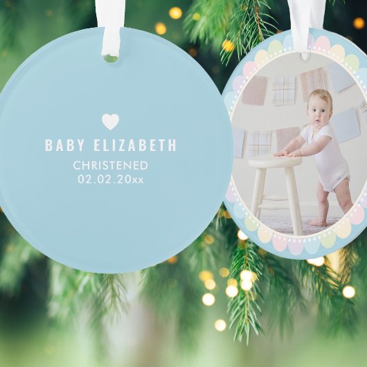 Eerste Kerstmis voor baby | Christening Baptism Fo Ornament