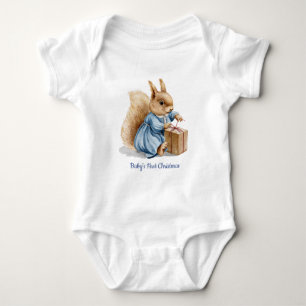 Eerste Kerstmis voor baby Cute Squirrel Romper