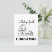 Eerste Kerstmis voor baby Feestdagenkaart (Staand voorkant)