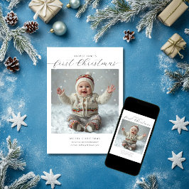 Eerste Kerstmis voor baby Feestdagenkaart