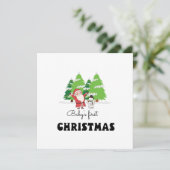 Eerste Kerstmis voor baby Feestdagenkaart (Staand voorkant)