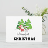 Eerste Kerstmis voor baby Feestdagenkaart (Staand voorkant)