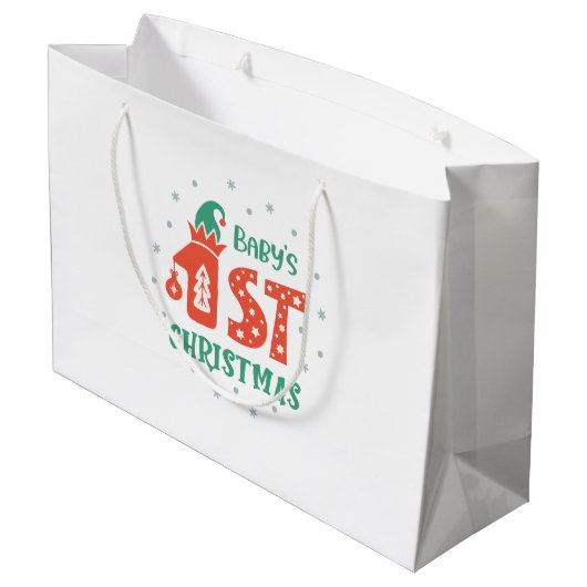Eerste Kerstmis voor baby Groot Cadeauzakje (Achterkant Gekanteld)