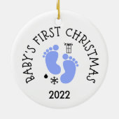 Eerste Kerstmis voor baby Keramisch Ornament (Achterkant)