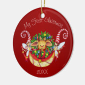 Eerste Kerstmis voor baby Keramisch Ornament (Links)