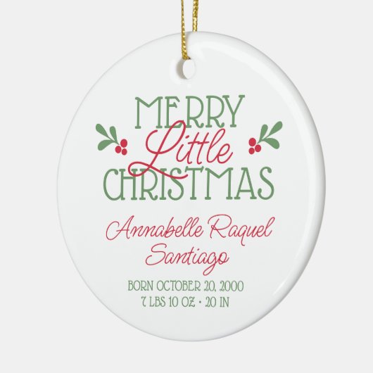 Eerste Kerstmis voor baby Keramisch Ornament (Links)