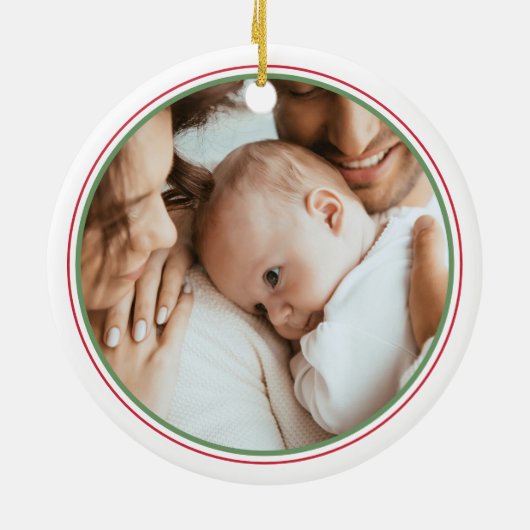 Eerste Kerstmis voor baby Keramisch Ornament (Achterkant)