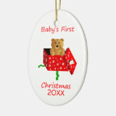 Eerste Kerstmis voor baby Keramisch Ornament (Links)