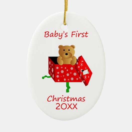 Eerste Kerstmis voor baby Keramisch Ornament (Voorkant)