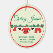 Eerste Kerstmis voor baby Keramisch Ornament (Links)