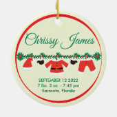 Eerste Kerstmis voor baby Keramisch Ornament (Achterkant)