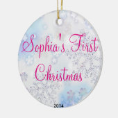 Eerste Kerstmis voor baby Keramisch Ornament (Links)