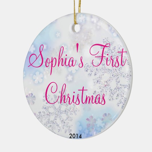 Eerste Kerstmis voor baby Keramisch Ornament (Links)