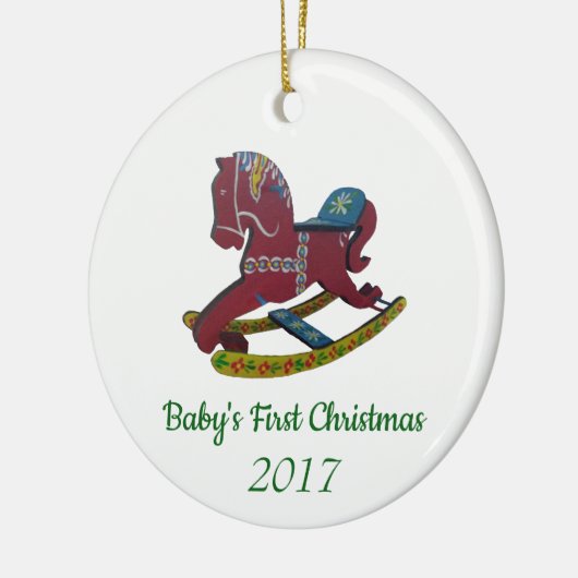 Eerste Kerstmis voor baby Keramisch Ornament (Links)