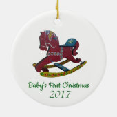 Eerste Kerstmis voor baby Keramisch Ornament (Achterkant)