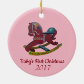 Eerste Kerstmis voor baby Keramisch Ornament (Achterkant)