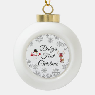 Eerste Kerstmis voor baby Keramische Bal Ornament