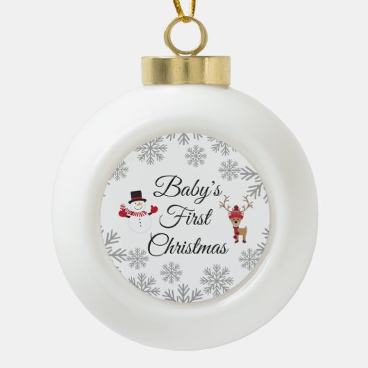 Eerste Kerstmis voor baby Keramische Bal Ornament (Voorkant)