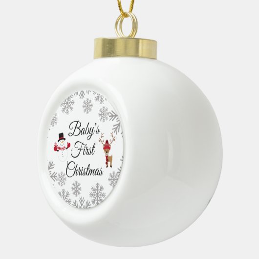 Eerste Kerstmis voor baby Keramische Bal Ornament (Rechts)