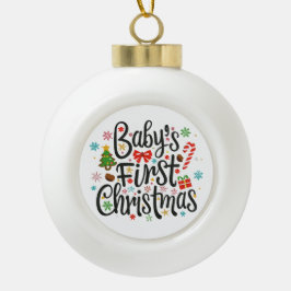 Eerste Kerstmis voor baby Keramische Bal Ornament