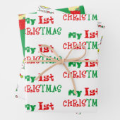 Eerste Kerstmis voor baby, kerstmis, baby sneeuwma Inpakpapier Vel (In situ)