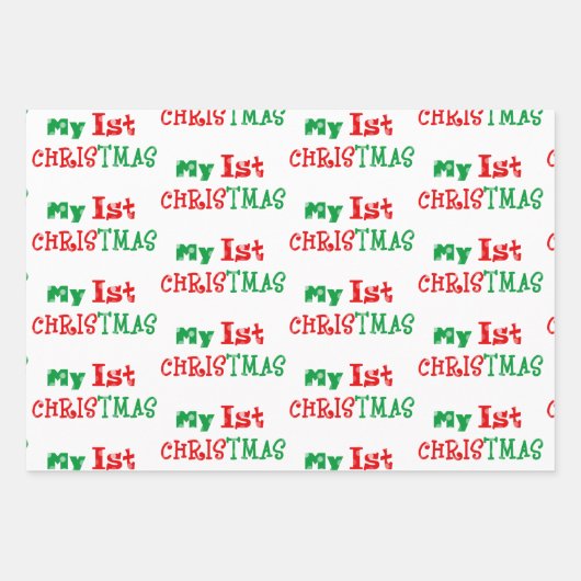 Eerste Kerstmis voor baby, kerstmis, baby sneeuwma Inpakpapier Vel (Voorkant)