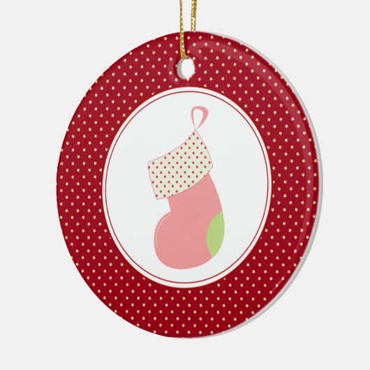 Eerste Kerstmis voor baby | kerstversiering Keramisch Ornament (Links)